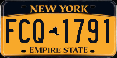 NY license plate FCQ1791