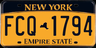 NY license plate FCQ1794