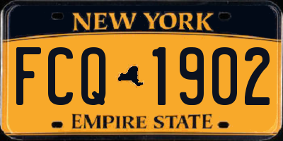 NY license plate FCQ1902