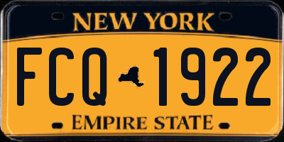 NY license plate FCQ1922