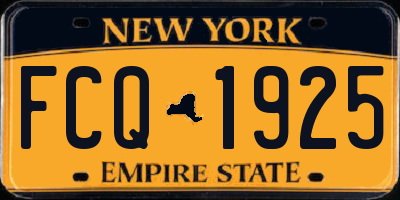 NY license plate FCQ1925