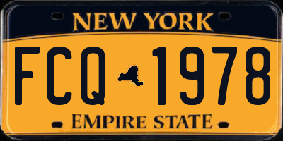 NY license plate FCQ1978