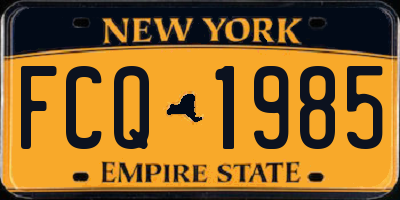 NY license plate FCQ1985