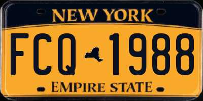 NY license plate FCQ1988