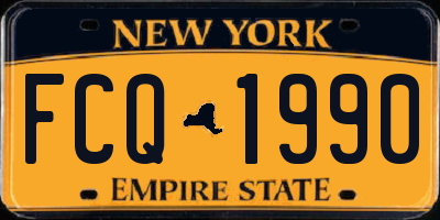 NY license plate FCQ1990
