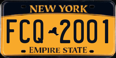 NY license plate FCQ2001
