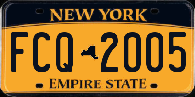 NY license plate FCQ2005