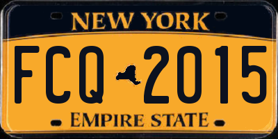 NY license plate FCQ2015