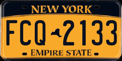 NY license plate FCQ2133