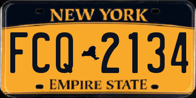 NY license plate FCQ2134