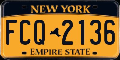 NY license plate FCQ2136