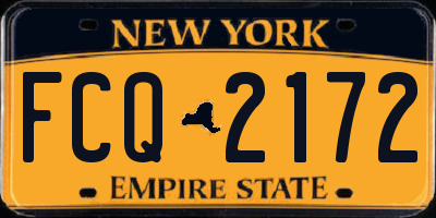 NY license plate FCQ2172