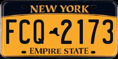 NY license plate FCQ2173