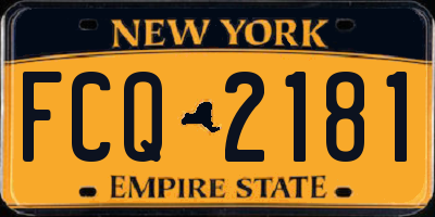 NY license plate FCQ2181