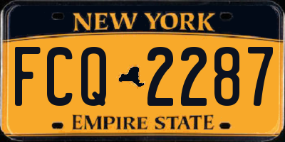NY license plate FCQ2287