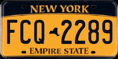 NY license plate FCQ2289