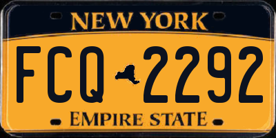NY license plate FCQ2292