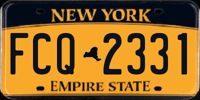 NY license plate FCQ2331
