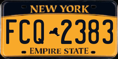 NY license plate FCQ2383