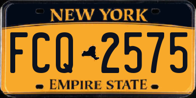 NY license plate FCQ2575