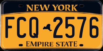 NY license plate FCQ2576