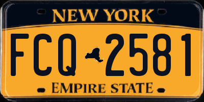 NY license plate FCQ2581