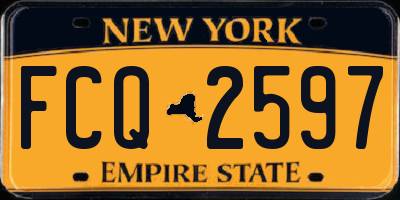 NY license plate FCQ2597