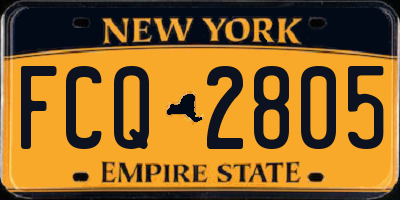 NY license plate FCQ2805