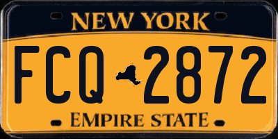 NY license plate FCQ2872