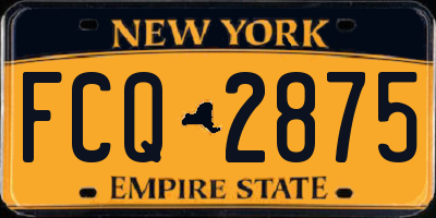 NY license plate FCQ2875