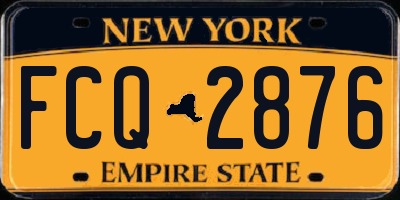 NY license plate FCQ2876