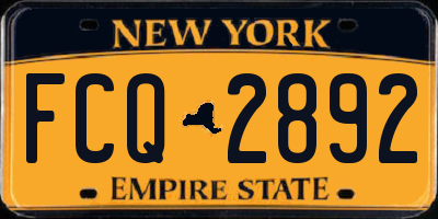 NY license plate FCQ2892