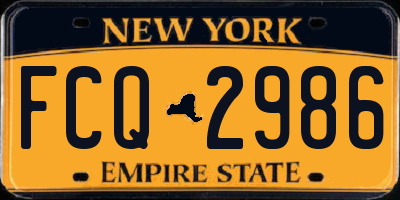 NY license plate FCQ2986