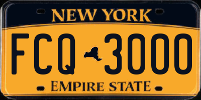 NY license plate FCQ3000