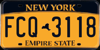 NY license plate FCQ3118