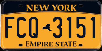 NY license plate FCQ3151