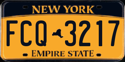 NY license plate FCQ3217