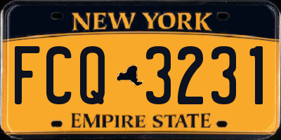 NY license plate FCQ3231