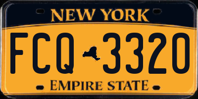 NY license plate FCQ3320