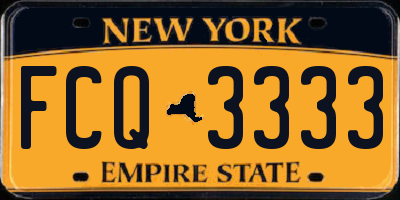 NY license plate FCQ3333