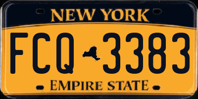 NY license plate FCQ3383