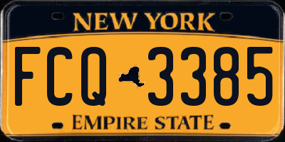 NY license plate FCQ3385