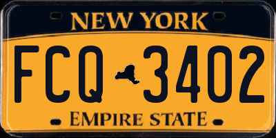 NY license plate FCQ3402