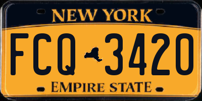 NY license plate FCQ3420