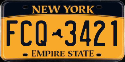NY license plate FCQ3421