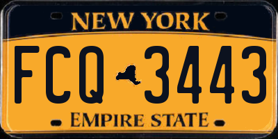 NY license plate FCQ3443