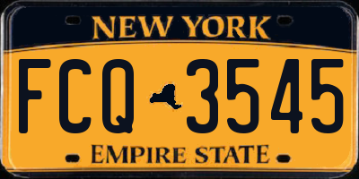 NY license plate FCQ3545
