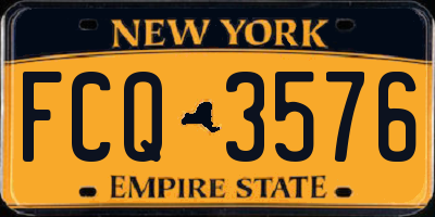 NY license plate FCQ3576