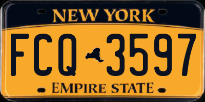 NY license plate FCQ3597