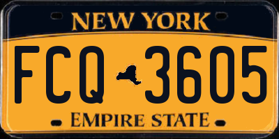 NY license plate FCQ3605